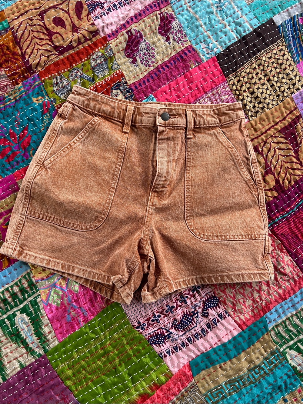 Universal Thread Washed Brown/Tan Denim High-Rise Shorts